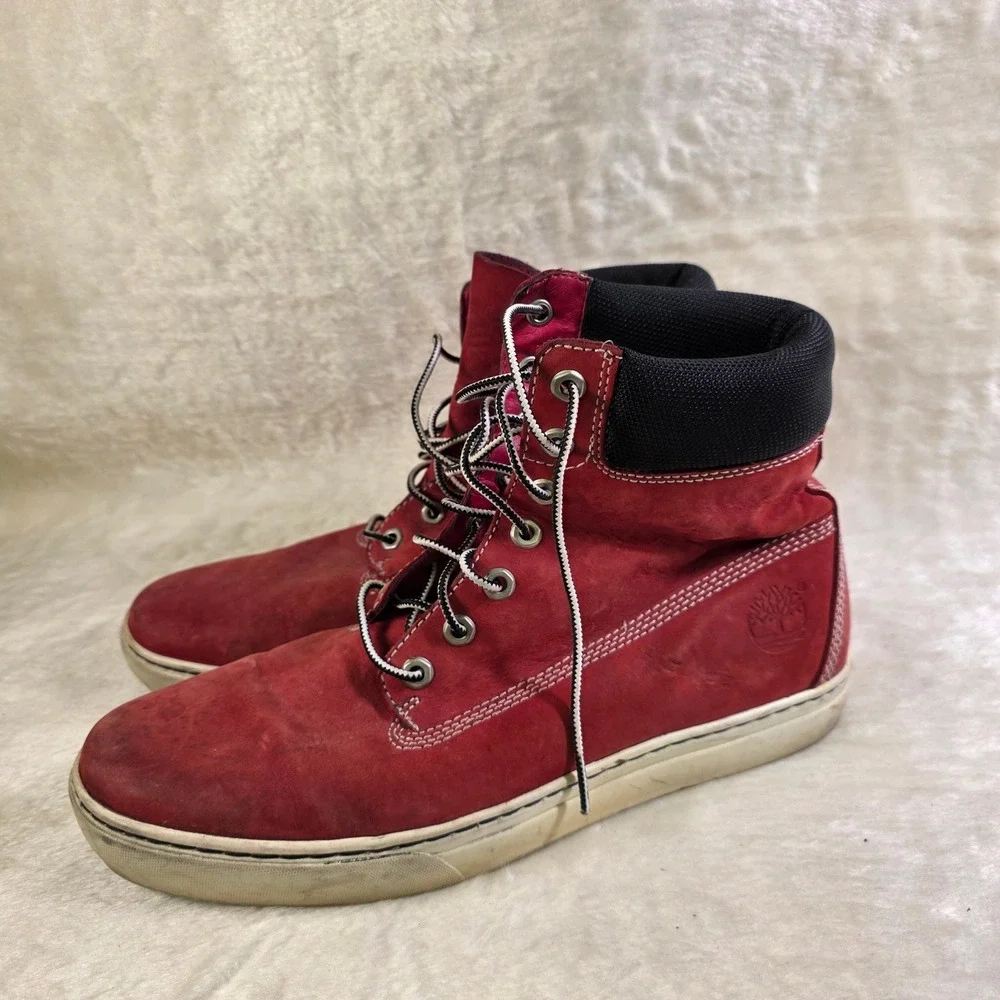 Timberland earthkeepers 2.0 Cupsole Chukka Red Nubuck Sneakers Mens 9.5 Worn